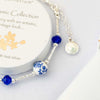 Silver plated bracelet for women with ceramic floral design