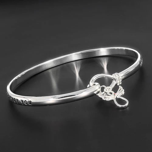 Meaningful Words Silver Plated Bangle Guardian Angel