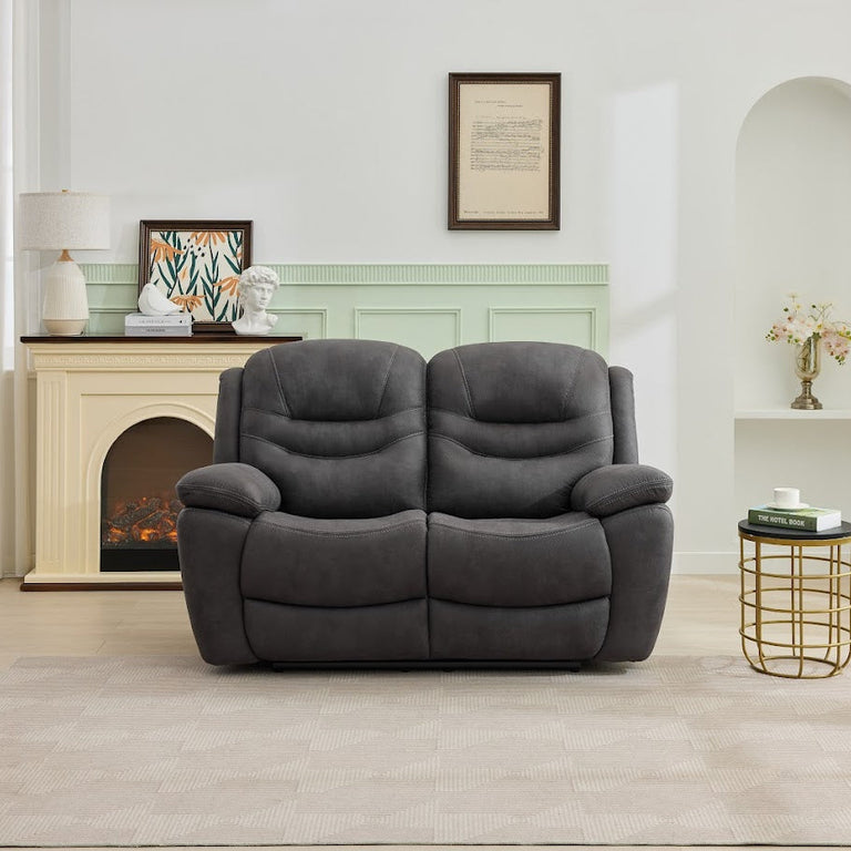 Bremen 2 Seater Sofa Electric Recliner Gunmetal