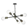 Brigade 6 Light Pendant Black/Antique Brass picture on the white background