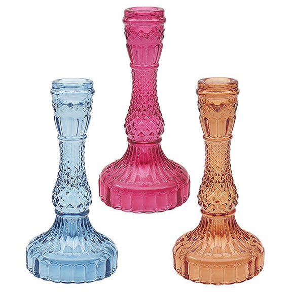 Bright Glass Candlestick Large Mutli
