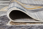Broadway Geometric Rug - 5182A A grey & white close-up view picture of the border