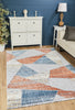 Broadway Geometric Rug 5293A Blue & Rust lifestyle picture
