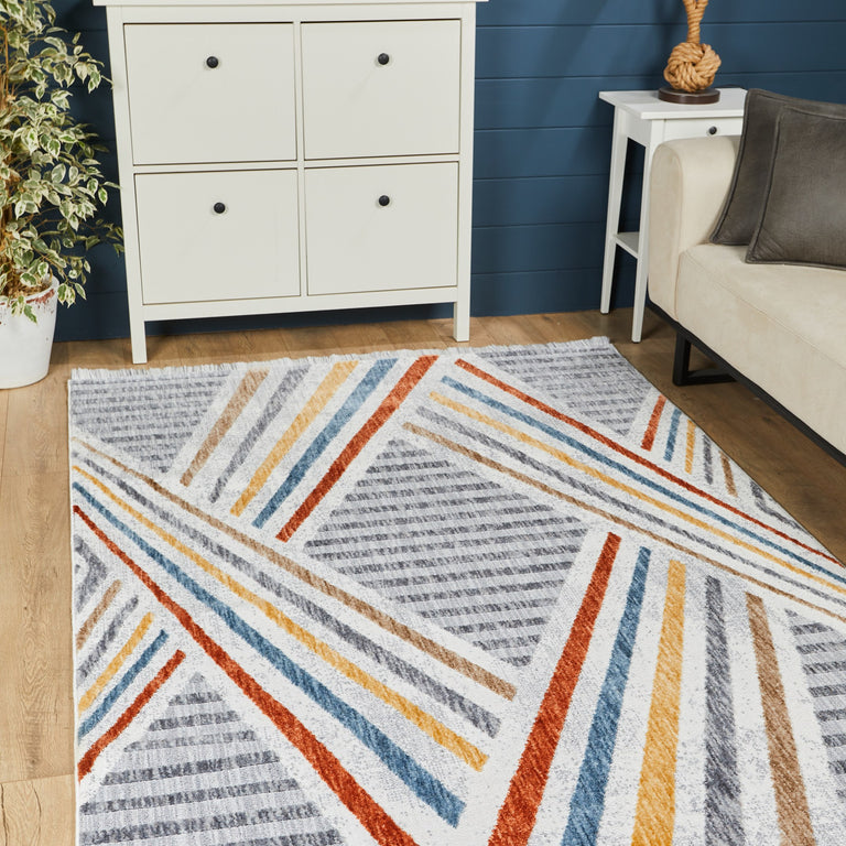 Broadway Geometric Rug - 5296A Light Grey