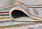 Broadway Geometric Rug - 5296A Light Grey close view picture of the border and pile height
