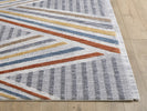 Broadway Geometric Rug - 5296A Light Grey picture of the corner and a fringed end