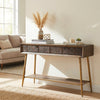 Brooke brown carved console table shown from another angle (2)