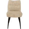 Broudy Fabric Dining Chair Oatmeal Pair with a black powder-coated legs