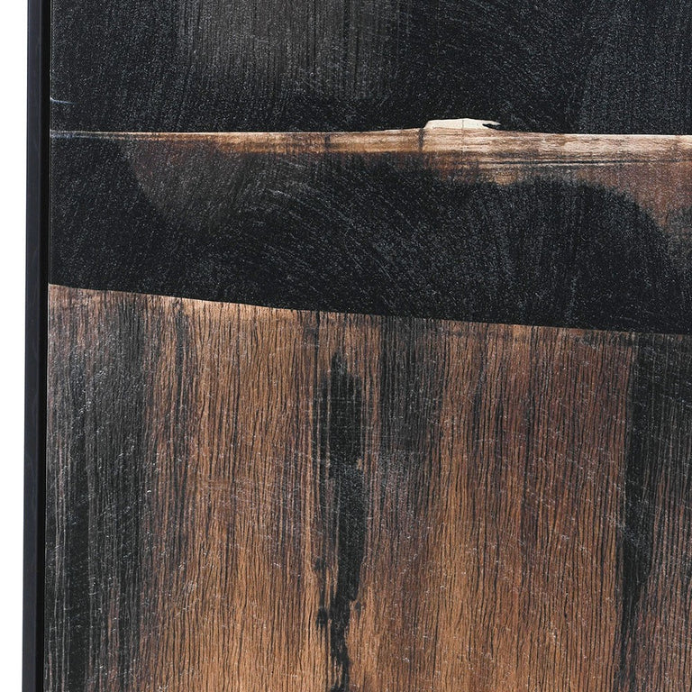 Brown Abstract Framed Canvas 140 x 100 cm