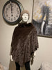 Brown Poncho With Faux Fur Collar life style picture