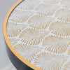 "Marble-effect resin top nest of tables in black and gold"
