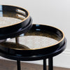 "Marble-effect resin top nest of tables in black and gold"
