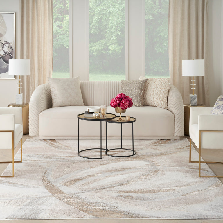 Nourison Brushstrokes Rug BSK01 Beige Grey