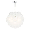 Bubbles 6 Light Pendant Polished Chrome/Frosted Glass picture with switched on light