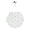 Bubbles 6 Light Pendant Polished Chrome/Frosted Glass made in a "cloud chandelier" design