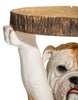 Wooden Side Table Bulldog Holding "Trunk Slice" Side Table
