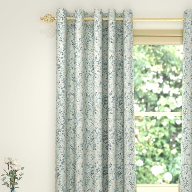 Burgley Blue Eyelet Curtains