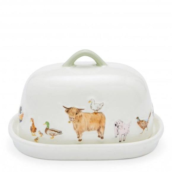 Farmyard Animals Ceramic Butter Dish
