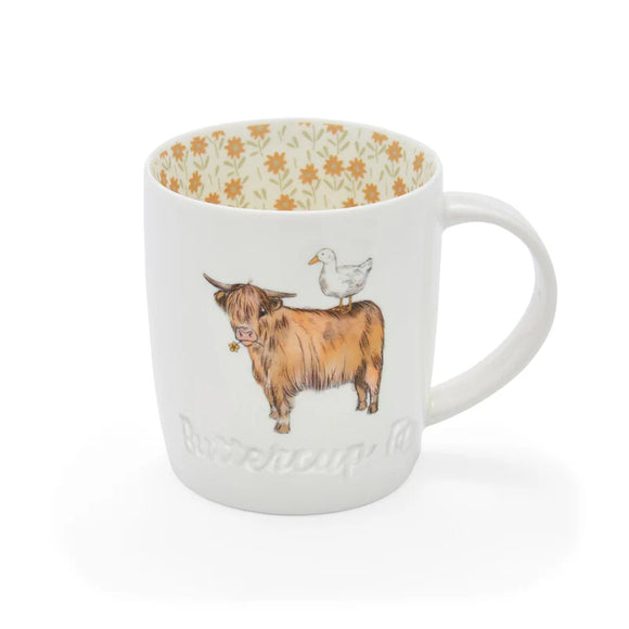 Buttercup Farm Angus Mug with colorful glaze