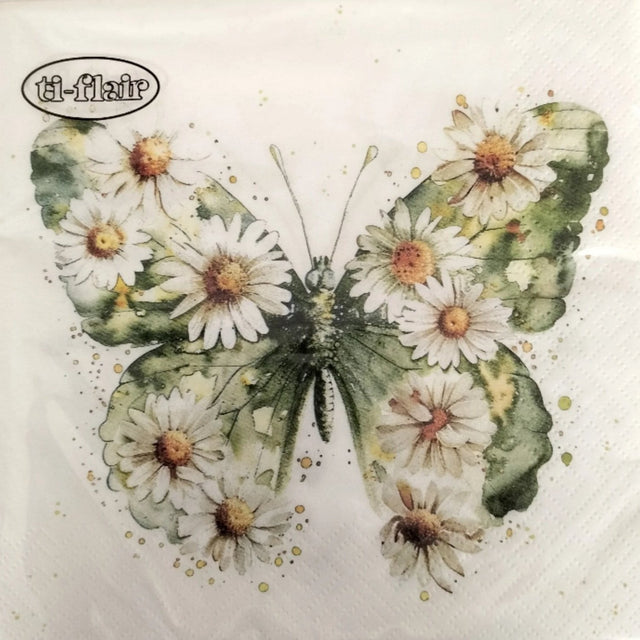 Paper Napkins Butterfly with Daisies