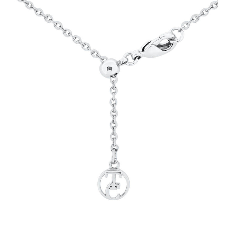 Tipperary Crystal Circle & Bar Pendant Silver