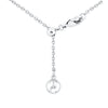Tipperary Crystal Circle & Bar Pendant Silver with adjustable chain