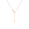 Tipperary Crystal Circle Pave Rose Gold Half Pave Pendant with adjustable chain length.