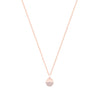 Elegant Tipperary Crystal Circle Pave Rose Gold Half Pave Pendant