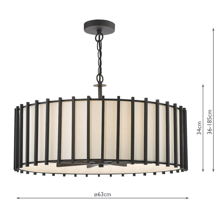 Cagliari 8 Light Pendant - Black Pendant Light for Home