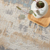 Calvin Klein Enchanting Rug ECH02 Ivory Seaglass close-up view of the the color palette