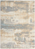 Calvin Klein Enchanting Rug ECH02 Ivory Seaglass picture of the rug's abstract pattern and distressed finish