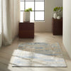 Calvin Klein Rush Rug CK951 Blue Beige life style picture in the hallway