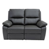 Cancan Leather 2 Seater Electric Recliner Sofa Charcoal with uSB charging ports on the power panel