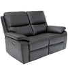 Cancan Leather 2 Seater Electric Recliner Sofa Charcoal with foam-filled seats