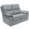 Cancan Leather 2 Seater Electric Recliner Sofa Grey with a foam-filled seats and armrests 