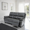 Cancan Leather 3 Seater Sofa Electric Recliner Charcoal lifestyle picture in the living room
