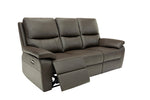 Cancan Leather 3 Seater Sofa Electric Recliner Chocolate with a USB charging ports on the power panels