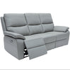 Cancan Leather 3 Seater Sofa Electric Recliner Grey with USB ports for charging devices