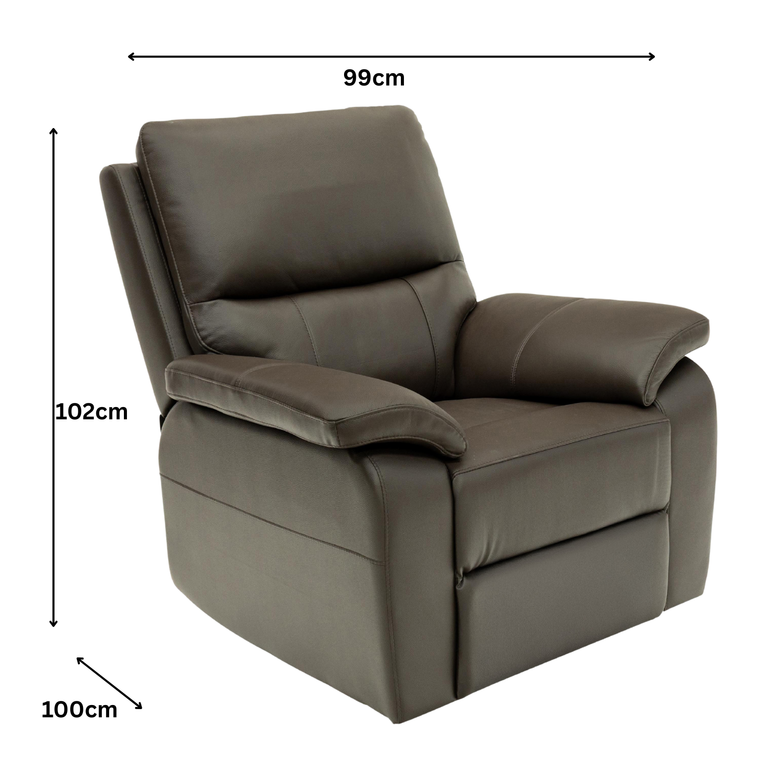 Cancan Leather Electric Recliner Chair Chocolate