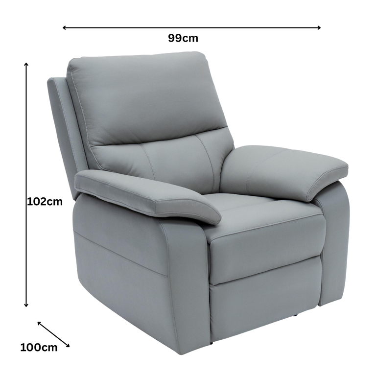 Cancan Leather Electric Recliner Chair Grey