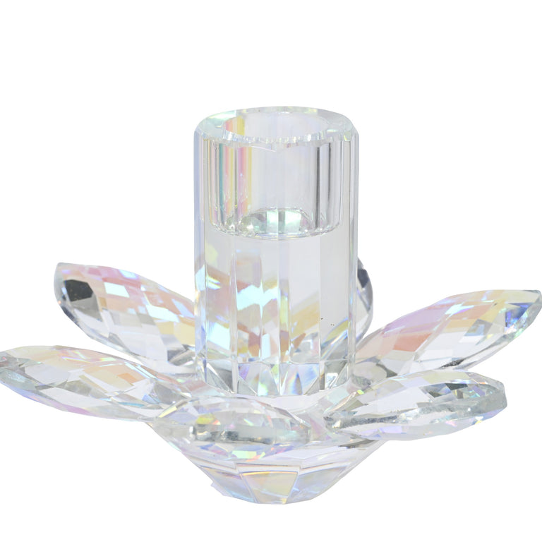 Candle Holder Crystal Glass Petal