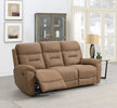 Canterbury 3 Seater Sofa Recliner Sand life style photo with reclined seat