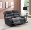 Carrie 2 Seater Sofa Recliner Dark Grey with manual recliner function life style photo