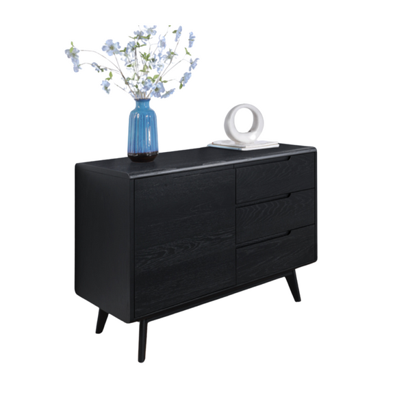 Elevate your space with the Carrington Black Double Sideboard – a fusion of modern design and functional elegance.