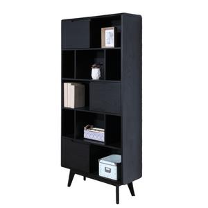 Enhance your space with the Carrington Black Large Single Bookcase – a fusion of modern design and functional elegance.