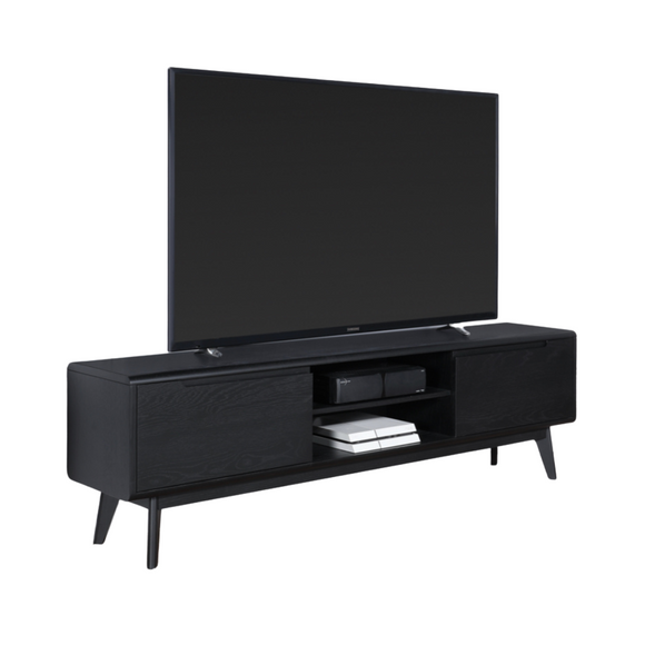 Upgrade your entertainment area with the Carrington Black Triple TV Stand – a perfect fusion of style and practicality.