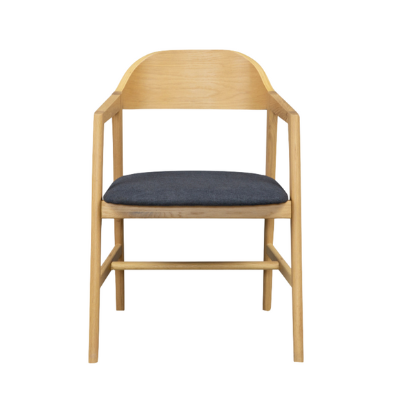 Modern dining chair with sleek design – Carrington Oak Carver Chair.