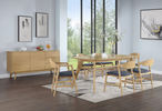 Elevate your dining space with the sleek design of an oak dining table.