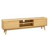 Elevate your entertainment with Carrington Oak's triple TV stand.