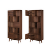 Elegant dark wood bookcases for a sophisticated touch.